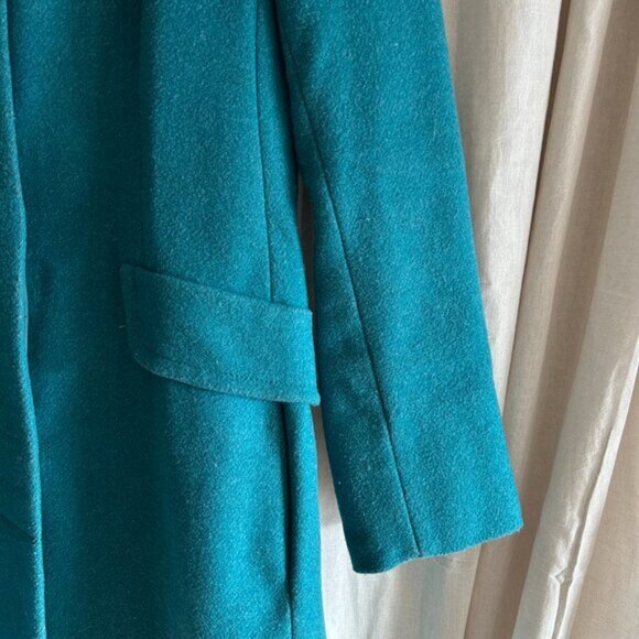 Weekend Maxmara Turquoise Wool Pea Coat 4 - Picture 8 of 9